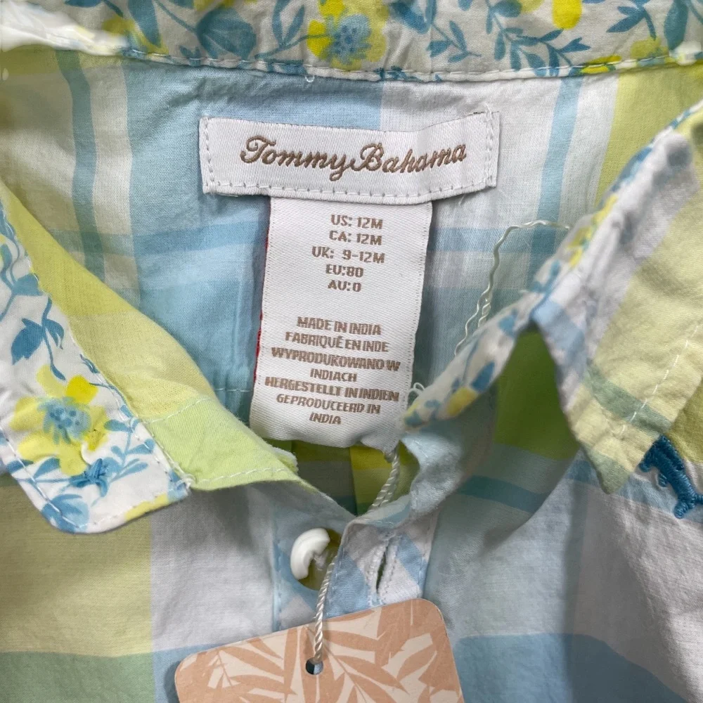 Tommy Bahama 12 Month New w/tags Plaid Polo One‎ Piece 100% Cotton